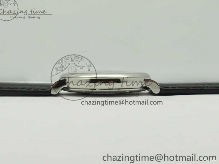 MIROTIME 0102 Portofino Automatic SS FKF 1:1 Best Edition White Dial SS Markers on Black Leather Strap A QuickDry 7138